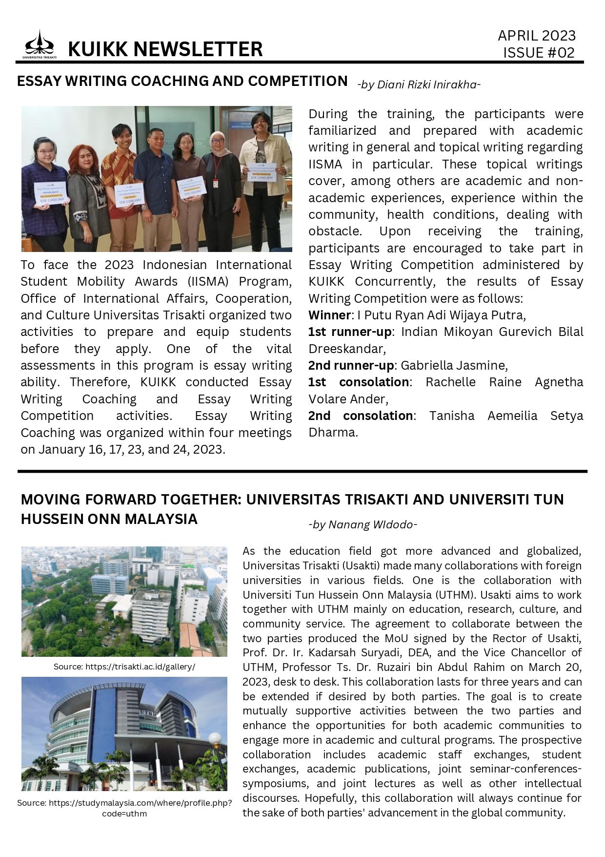 KUIKK NEWSLETTER VOL.2 - KUIKK Trisakti